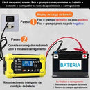 Carregador Inteligente Bateria Carro Moto Display LCD - Acellerando